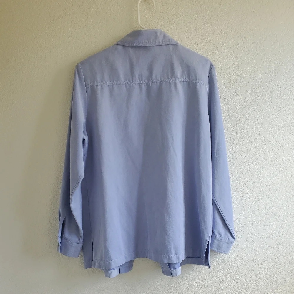 Erin London Shacket‎ Medium Lilac Faux Suede Button Down Layering Office Church